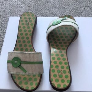 Kate Spade NY Italy Toby Slide Sandals Button Polka Dot.
